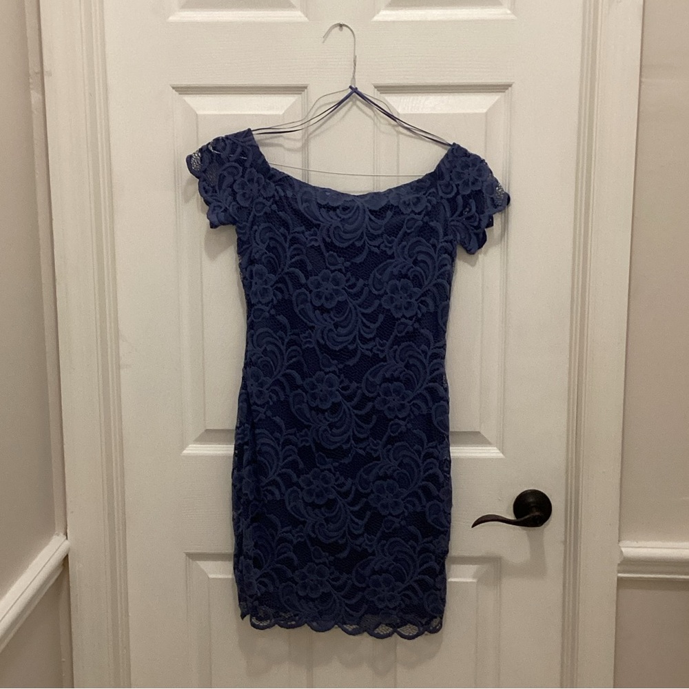 Ambiance Navy Lace Mini Dress